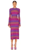 Simon Miller Axon Stripe Long Sleeve Sweater Dress In Distorted Stripe