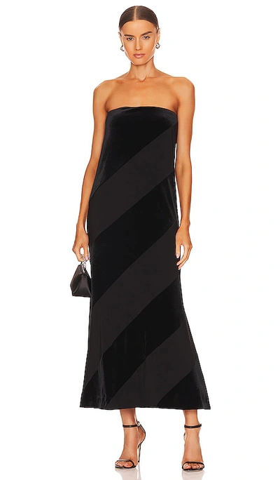 Norma Kamali Spiral Strapless Dress In Black