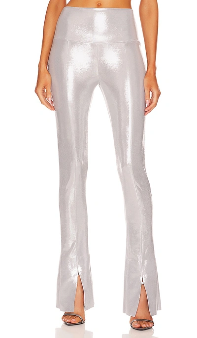 Norma Kamali Spat Metallic-effect Leggings In Silver