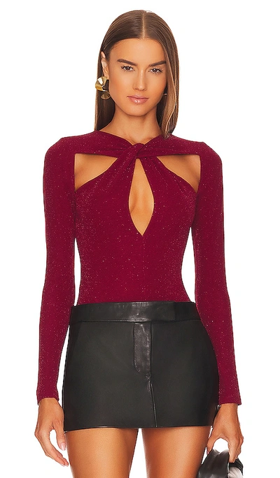 Michael Costello X Revolve Suki Bodysuit In Dark Red