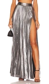 Retroféte Cressida Pleated Maxi Skirt In Gunmetal