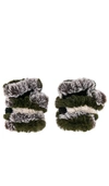Jocelyn Multi Faux Fur Mandy Mittens In Olive Multi