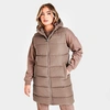 Pink Soda Sport Women's Pink Soda Kahlo Longline Padded Hooded Puffer Vest In Fossil Brown