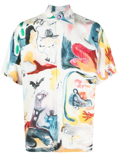 Endless Joy White Pipe Dream Graphic Print Shirt In Multicolor