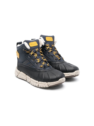 Geox Kids' Flexyper Abx Ankle Boots In Blue