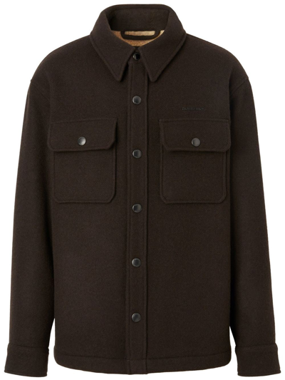 Burberry Cashmere Shirt Jacket In Brown