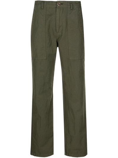 Alex Mill Neil Straight Leg Cotton & Linen Utility Pants In Green