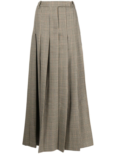 N°21 High-waist Pleated Skirt In Brown