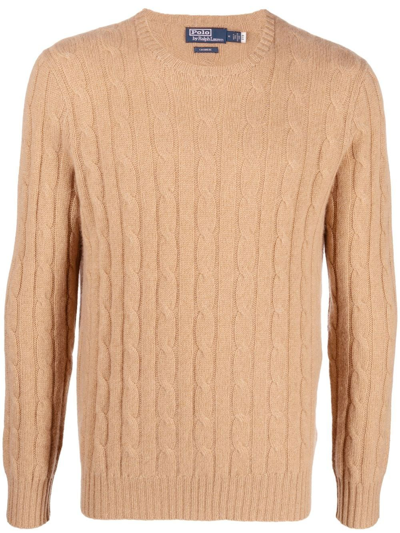 Polo Ralph Lauren Cable-knit Crew-neck Jumper In Neutrals
