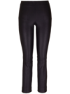 VINCE LEATHER SLIM-CUT TROUSERS