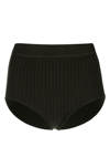 Eres Coeur Ribbed-knit Shorts In Green