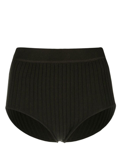 Eres Coeur Ribbed-knit Shorts In Green