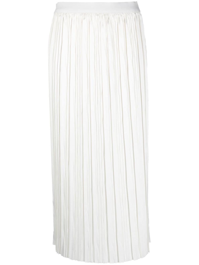 Roberto Collina Pleated Midi-skirt In White