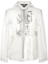 BLACK COMME DES GARÇONS SLOGAN-PRINT TRANSPARENT JACKET