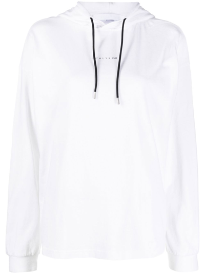 Alyx Logo-print Cotton Hoodie In White