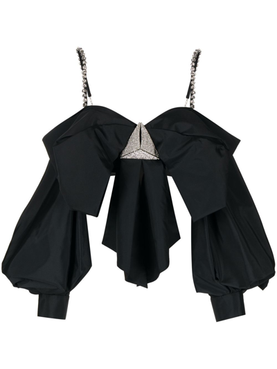 Area Oversized Bow-detail Top In Black