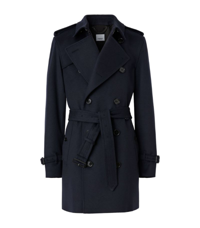 Burberry The Short Wimbledon Trench Coat In Blue