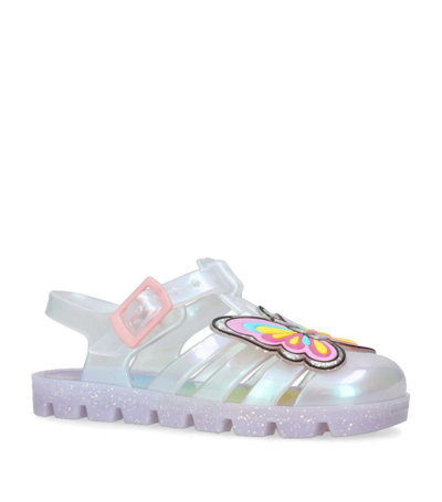 Sophia Webster Mini Kids Silver Unicorn Butterfly Jelly Sandals