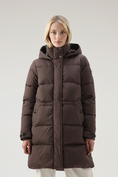 Woolrich Women Soil Brown Size M In Brown