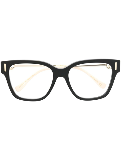 Gucci Gg-logo Square-frame Optical Glasses In Black