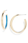 Jenny Bird Nordi Oval Hoop Earrings In Gold/lapis Blue