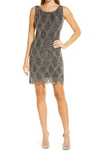 PISARRO NIGHTS BEADED COCKTAIL MINIDRESS