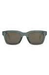 Celine Bold 3 Dots 50mm Square Sunglasses In Shiny Light Green / Roviex