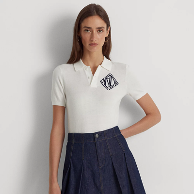 Lauren Ralph Lauren Jersey Polo Shirt In White