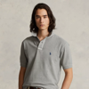 Ralph Lauren Original Fit Mesh Polo Shirt In Grey Fog