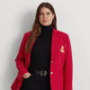 Lauren Woman Bullion Jacquard Blazer In Classic Red