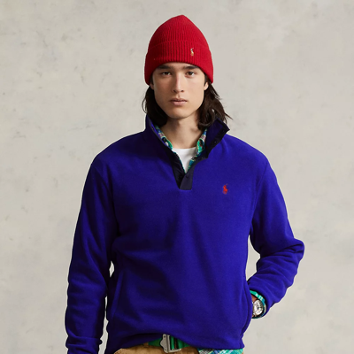 Ralph Lauren Brushed Fleece Mockneck Pullover In City Royal | ModeSens