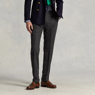 Polo Ralph Lauren Wool Flannel Trouser In Medium Grey