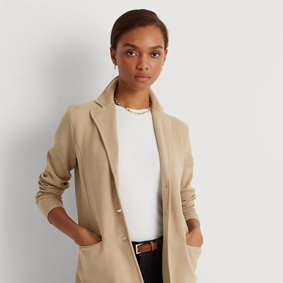 Lauren Ralph Lauren Cotton-blend Blazer In Birch Tan