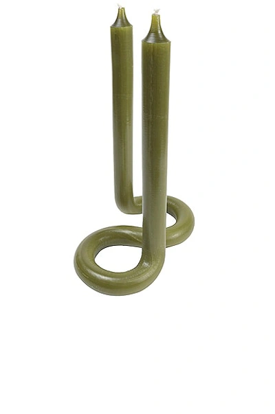 54 Celsius Twist Candle In Olive Green