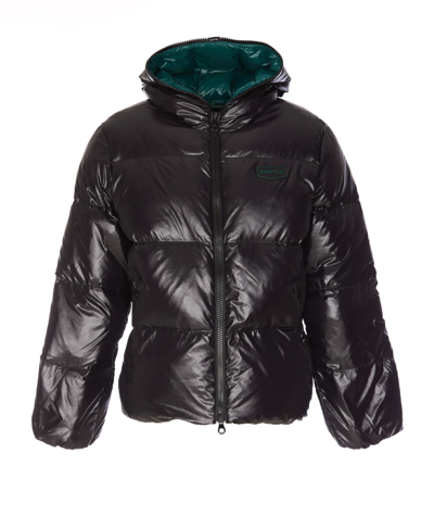 Duvetica Auva Hooded Full-zip Nylon Down Jacket In Black