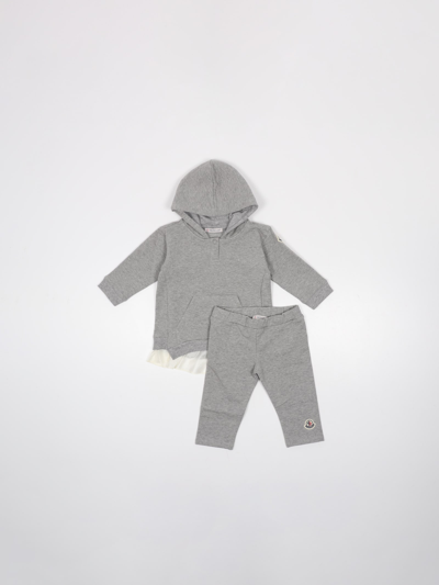 Moncler Babies' Cotton Suit (tailleur) In Grigio