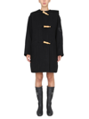 Patou Single-breasted Duffle Coat In Nero