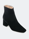 Journee Collection Women's Hazara Velvet Block Heel Dress Booties In Black