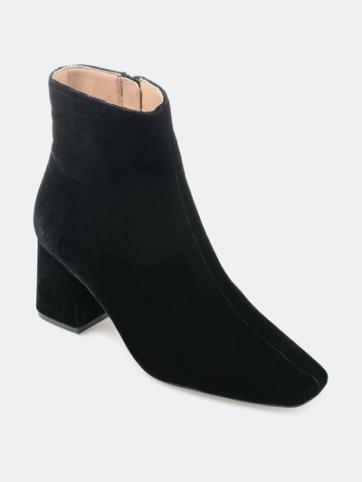 Journee Collection Women's Hazara Velvet Block Heel Dress Booties In Black