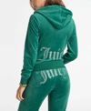 Juicy Couture Velour Bling Hoodie In Jade Green