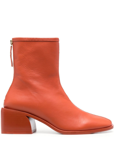 Joseph Heeled 70mm Ankle Boots In Orange
