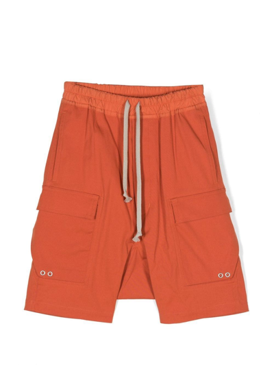 Rick Owens Drawstring-waist Bermuda Shorts In 橘色