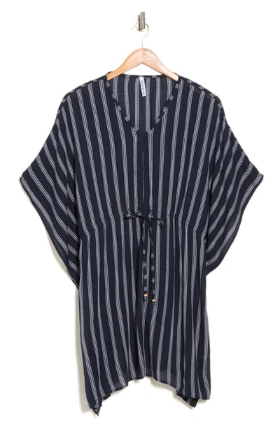 Boho Me Striped Tunic Dress In Navy