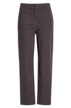 Eileen Fisher Organic Cotton & Hemp High Waist Tapered Ankle Pants In Graphite