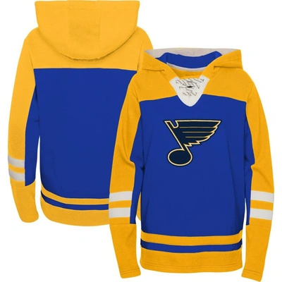 OUTERSTUFF YOUTH BLUE ST. LOUIS BLUES AGELESS REVISITED HOME LACE-UP PULLOVER HOODIE