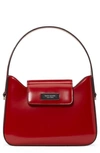 Kate Spade Mini Sam Icon Spazzolato Leather Shoulder Bag In Deep Rubine