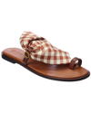 Tory Burch Selby Scarf Leather Sandal In Brown