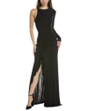 Cinq À Sept Korine One-sleeve Ruched Stretch-jersey Maxi Dress In Black