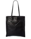 PRADA LOGO LEATHER TOTE