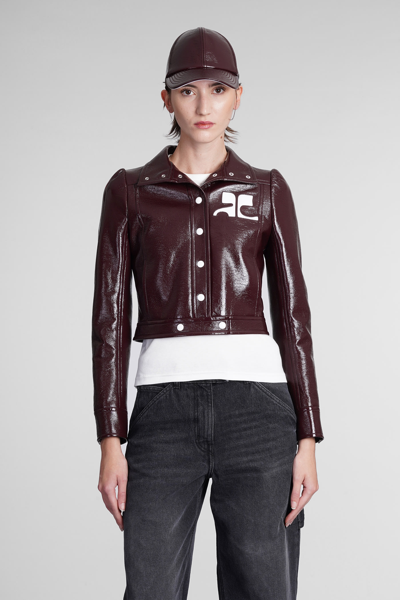 Courrèges Re-edition Vinyl Jacket Clothing In Burgundy